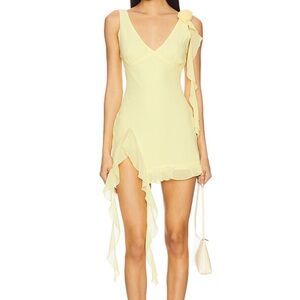 REVOLVE Asymmetrical Yellow Dress